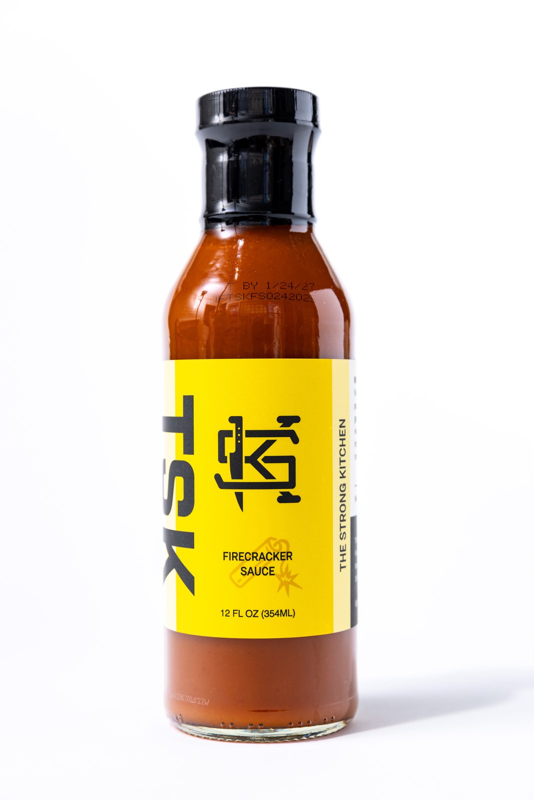 A bottle of Firecracker Strong Sauce